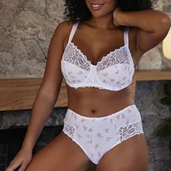 Shorty coton bio Flora Imprimé Plume D'automne Blanc