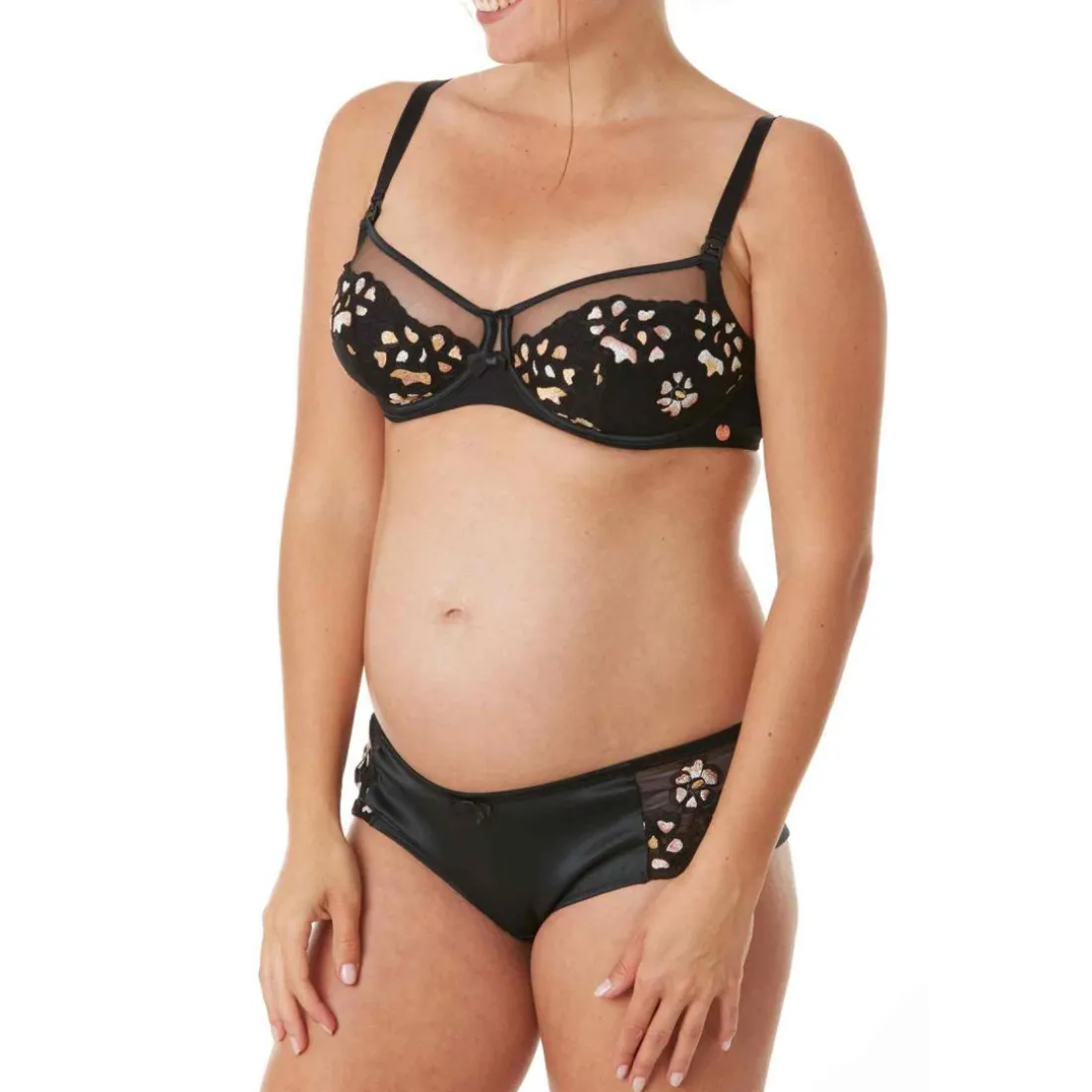 Shorty de grossesse noir Cache Coeur Lingerie