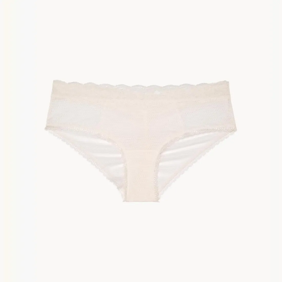 Shorty en dentelle froncé - Beige