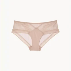 Shorty en tulle et dentelle florale - Rose