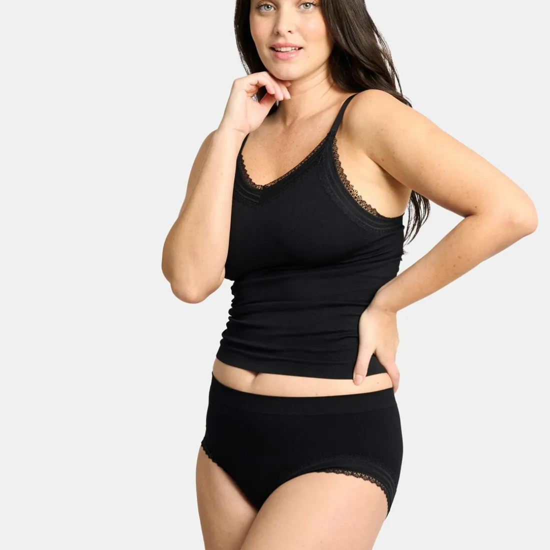 Shorty maille sans coutures noir - Agathe