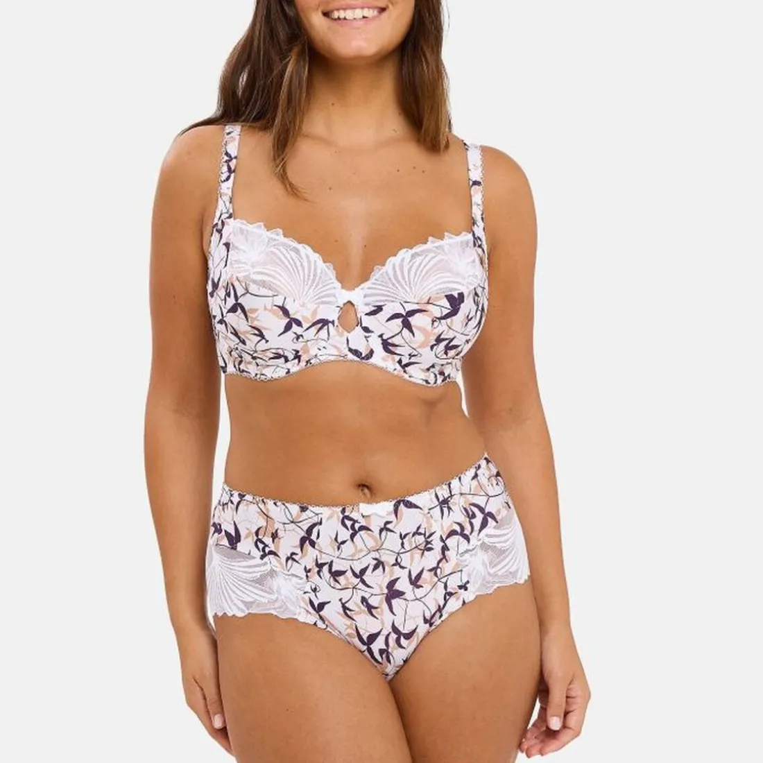 Shorty Sophie Oiseaux Graphiques blanc