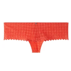 Shorty tanga orange Culottée CAMILLE CERF & POMM'POIRE - orange en dentelle