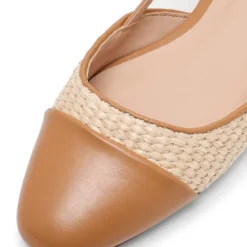 Slingback Belinda en cuir marron
