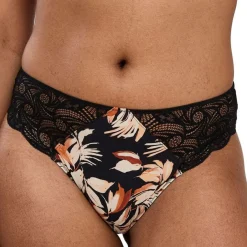Slip Ariane Fantaisy Imprimé Feuilles & Noir