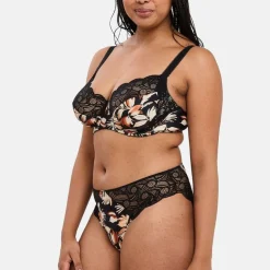 Slip Ariane Fantaisy Imprimé Feuilles & Noir