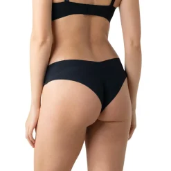 Slip brésilien sans coutures femme Essentiel Athena noir
