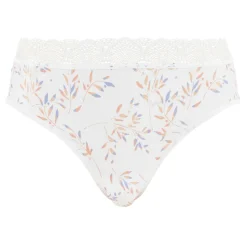 Slip Coline Imprimé Feuilles Claires blanc