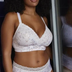 Slip Coline Imprimé Feuilles Claires blanc