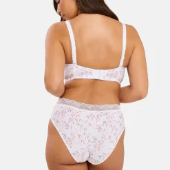 Slip Coline Imprimé Feuilles Claires blanc