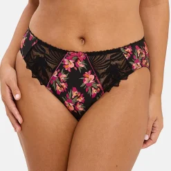 Slip Oriane Bouquets Noir & Rose