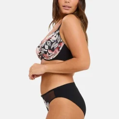 Slip Rosa Fantaisie Aquarelle Florale Noire