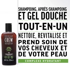 Soin 3-En-1 Arbre à Thé : Shampoing, Après-Shampoing et Gel Douche