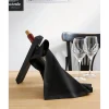 SOMMELIER NOIR ET SERVIETTE ANTI GOUTTE 35x35