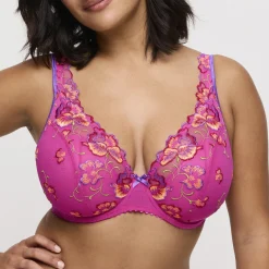 Soutien Gorge demi-mousse plongeant - Rose Fuschia