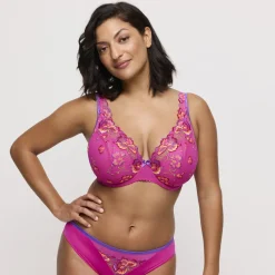 Soutien Gorge demi-mousse plongeant - Rose Fuschia
