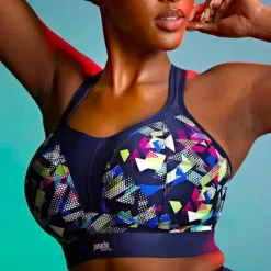 Soutien Gorge Sport Coque sans Armatures Graphic bleu