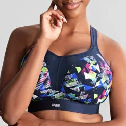 Soutien Gorge Sport Coque sans Armatures Graphic bleu