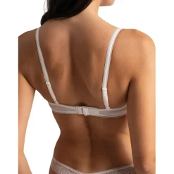 Soutien-gorge à armatures à motifs fleuris- Beige