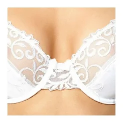 Soutien-gorge à armatures bonnet C, D et E blanc Duchesse POMM'POIRE - Blanc