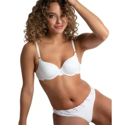Soutien-gorge à armatures brodé - Blanc