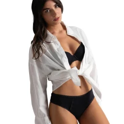 Soutien-gorge à armatures Charlotte noir en coton
