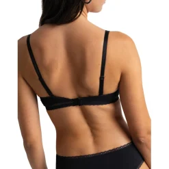 Soutien-gorge à armatures Charlotte noir en coton