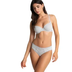 Soutien-gorge à armatures Charlotte gris en coton