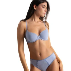 Soutien-gorge à armatures Charlotte bleu en coton