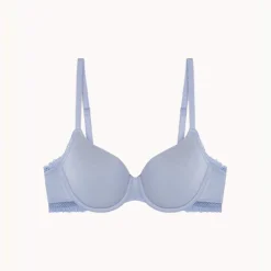 Soutien-gorge à armatures Charlotte bleu en coton
