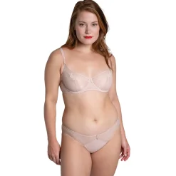 Soutien-gorge à armatures en dentelle florale - Rose