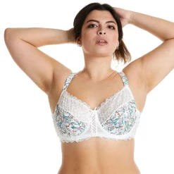 Soutien-gorge à armatures grand maintien ivoire/orange Elena blanc