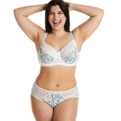Soutien-gorge à armatures grand maintien ivoire/orange Elena blanc