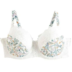 Soutien-gorge à armatures grand maintien ivoire/orange Elena blanc
