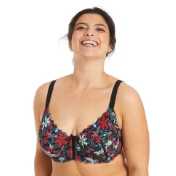 Soutien-gorge à armatures grand maintien noir/turquoise Eva