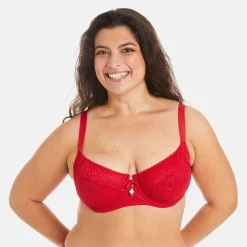 Soutien-gorge à armatures grand maintien rouge Absinthe