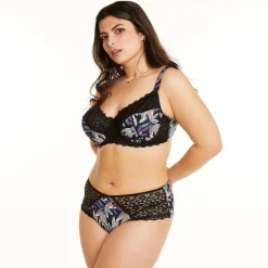 Soutien-gorge à armatures grand maintien noir/parme Elisa