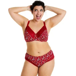Soutien-gorge à armatures grand maintien rouge Paprika