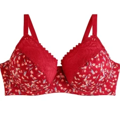 Soutien-gorge à armatures grand maintien rouge Paprika