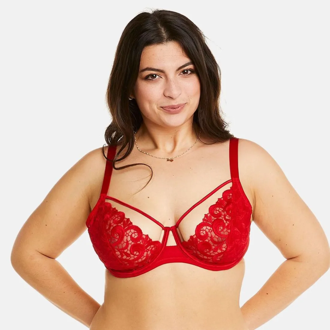 Soutien-gorge à armatures grand maintien rouge Miracle