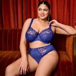 Soutien-gorge à basque stretch Bleu