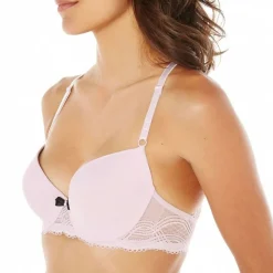 Soutien-gorge ampliforme coque moulée lilas Nuit d'Orage POMM'POIRE - Rose Clair