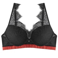 Soutien-gorge ampliforme coque moulée noir/cuivre Impertinente CAMILLE CERF & POMM'POIRE - noir en dentelle