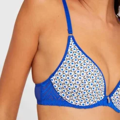 Soutien-gorge ampliforme coque moulée bleu Kim