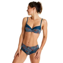 Soutien-gorge ampliforme coque moulée multico bleu Paprika