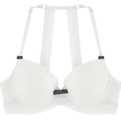 Soutien-gorge ampliforme coque moulée ivoire Nairobi POMM'POIRE - blanc en dentelle