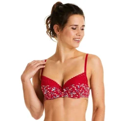 Soutien-gorge ampliforme coque moulée rouge Paprika