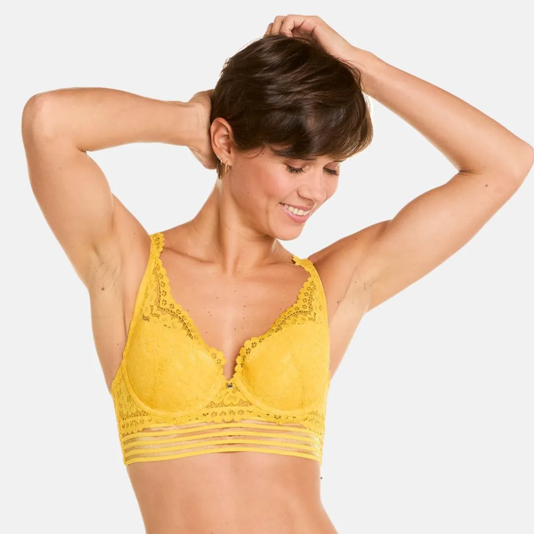 Soutien-gorge ampliforme coque moulée jaune Pétillante