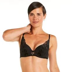 Soutien-gorge ampliforme coque moulée push-up noir Rafale