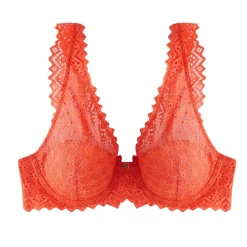 Soutien-gorge ampliforme coque moulée orange Culottée CAMILLE CERF & POMM'POIRE - orange en dentelle